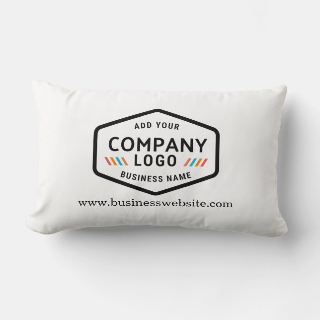Add Business Logo and Website Modern Guesthouse Lumbar Cushion (Front)