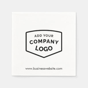 Add Business Logo and Website Modern Paper Napkin