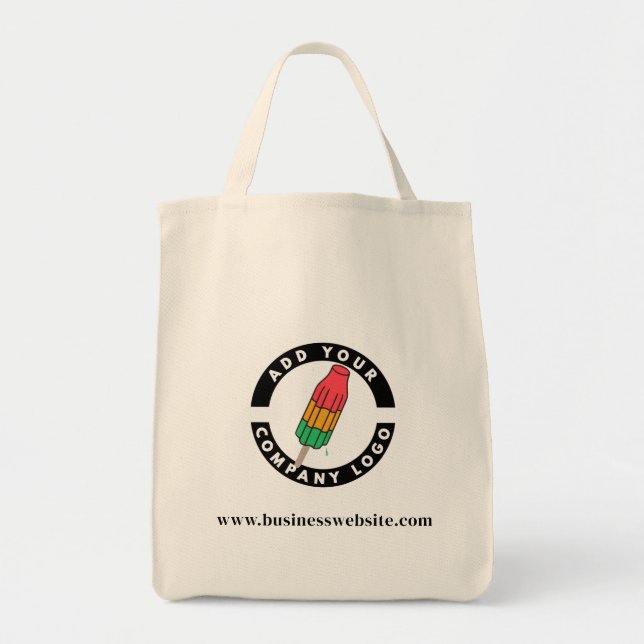 Add Business Logo and Website Promotional Tote Bag (Front)