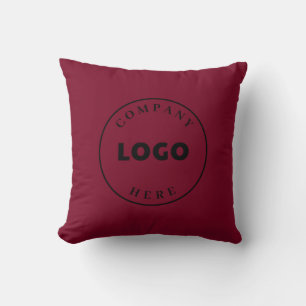 Add Business Logo Burgundy Custom Cushion