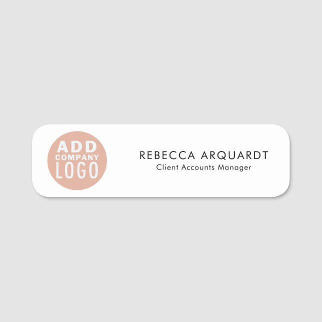 Add Business Logo Company Employee ID Name Tag (Front)