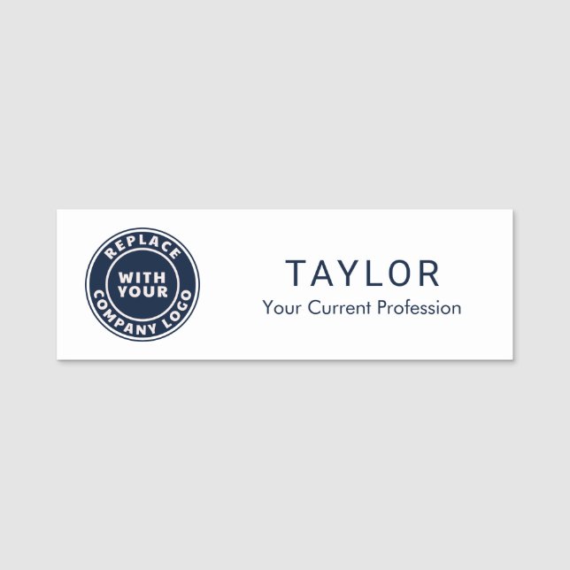 Add Business Logo Company Employees Conference Name Tag (Front)