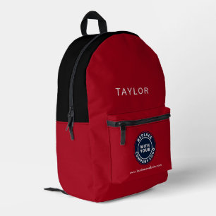Add Business Logo Company Employees Conference Printed Backpack