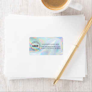 Add Business Logo Company Holographic Address Label