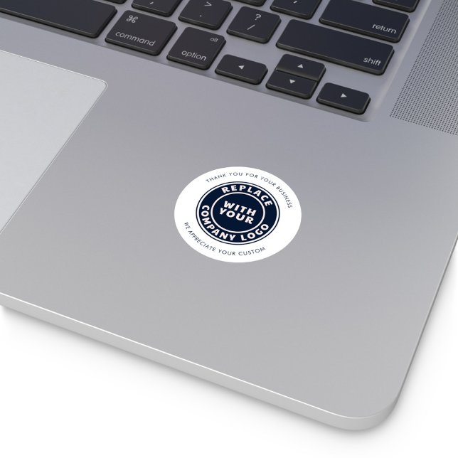 Add Business Logo Company Promotional Branded Classic Round Sticker (Replace with your business logo modern sticker)