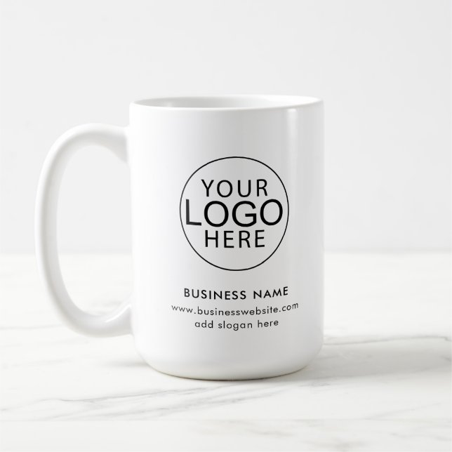 Add Business Logo Corporate Promotional Swag Coffee Mug (Left)