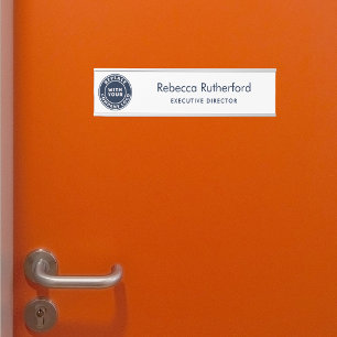 Add Business Logo Employee Name and Job Title Door Sign