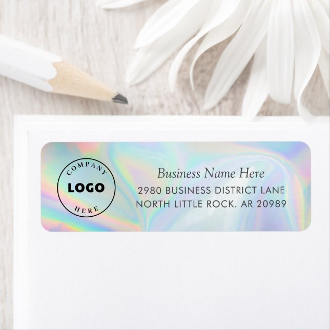 Add Business Logo Holographic Return Address Label (Insitu)