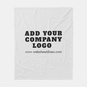 Add Business Logo Hotel Guest House Fleece Blanket