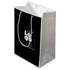 Add Business Logo Large Black Paper Shopping Bag