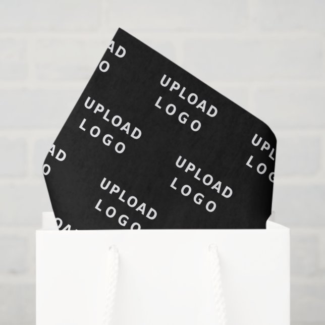 Add Business Logo Simple Black Minimal Packaging Tissue Paper (Gift Bag)