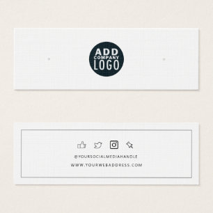 Add Business Logo Stud Earring Display Card