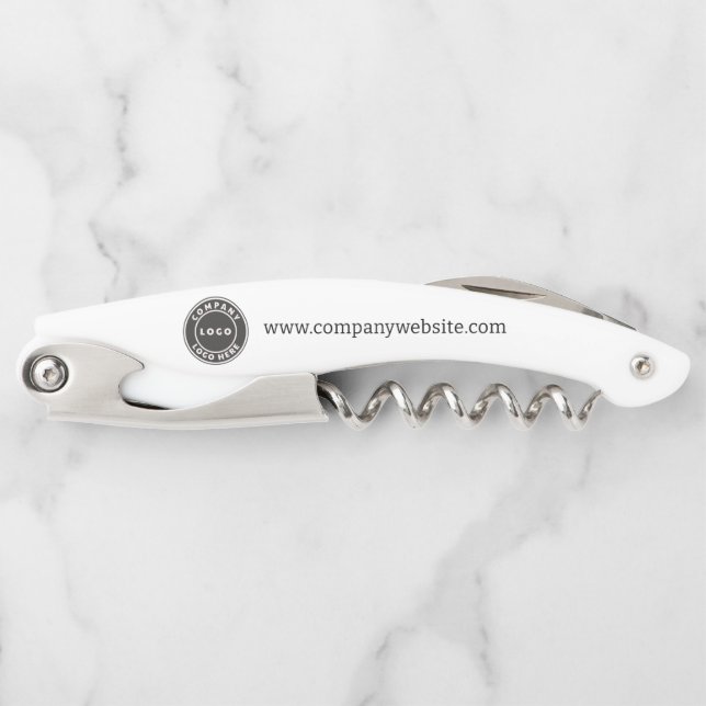 Add Business Logo Website and Slogan Employee Swag Corkscrew (Front)