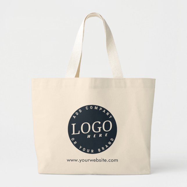 Add Business Logo with Company Website Employees Large Tote Bag (Front)