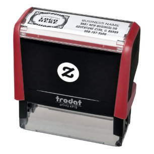 Add Business Name Address and Logo Custom Self-inking Stamp
