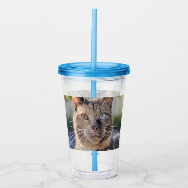 Add Cat Photo Customise Acrylic Tumbler (Front)
