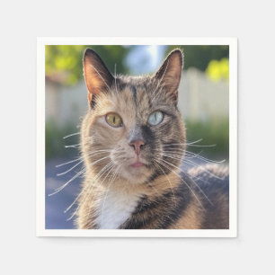 Add Cat Photo Customise Napkin