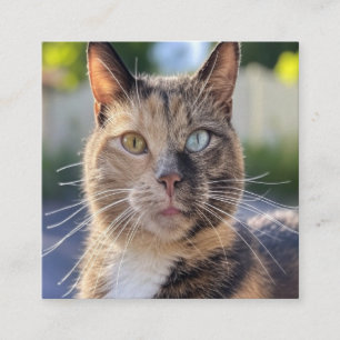 Add Cat Photo Customise Square Business Card