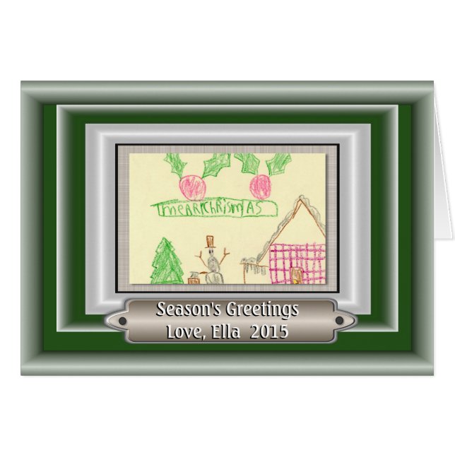Add Child's Drawing with Custom Colour Frame (Front Horizontal)