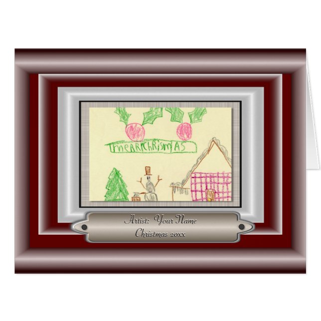 Add Child's Drawing with Custom Colour Frame (Front Horizontal)