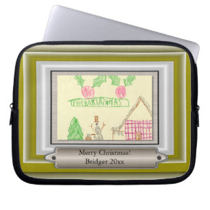 Add Child's Drawing with Custom Colour Frame Laptop Sleeve