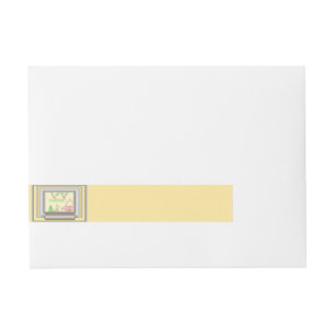 Add Child's Drawing with Custom Colour Frame Wraparound Address Label