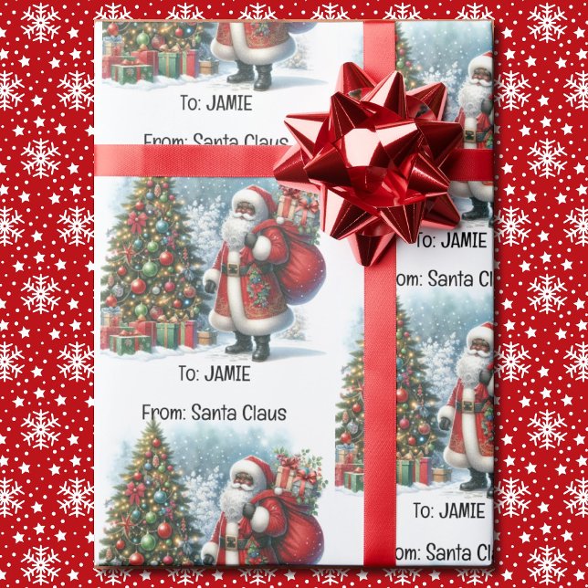 Add Child's Name Christmas From Santa Wrapping Paper (Creator Uploaded)