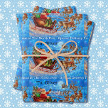 Add Child's Name North Pole Santa Claus Christmas  Wrapping Paper Sheet<br><div class="desc">Add Child's Name North Pole Santa Claus 3 Cute Wrapping Paper Sheets</div>