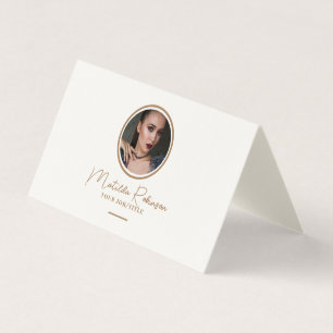 Add Circular Photo Gold Signature Folded Business Card