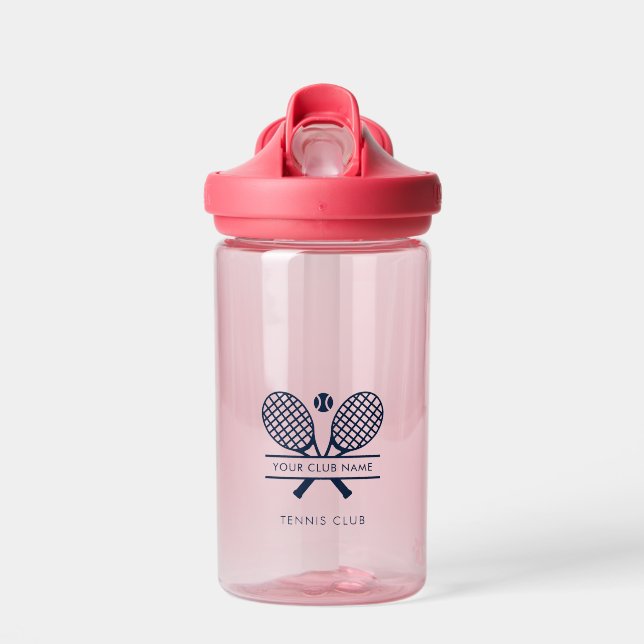 Add Club Name and Lawn Tennis Team Logo Water Bottle (Front)