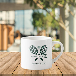 Add Club Name Green Logo Tennis Team Custom Espresso Cup