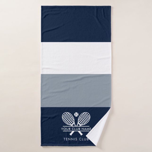 Add Club Name Tennis Rackets Colour Block Custom Bath Towel (Bath Towel)