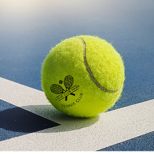 Add Club Name Tennis Team Black Custom Tennis Balls