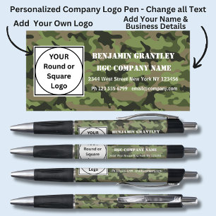 Add Company Details Name, Camo Background Effect