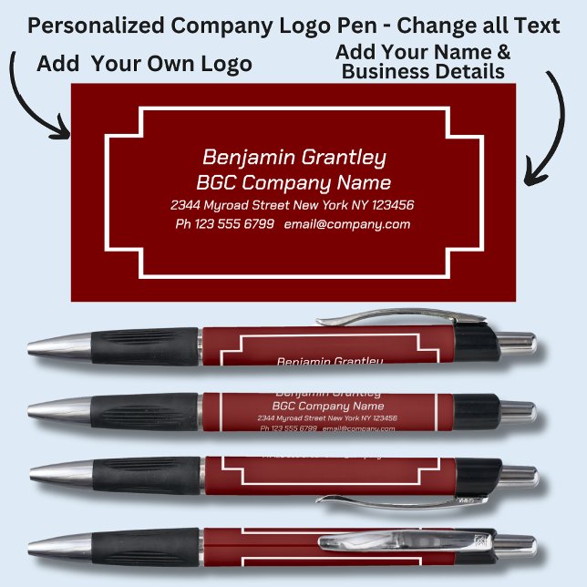 Add Company Details Name, Maroon Background (Creator Uploaded)
