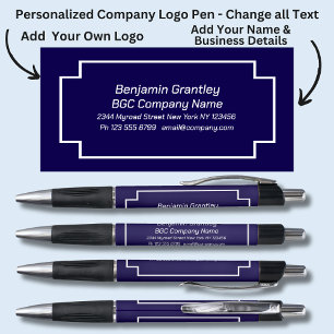 Add Company Details Name, Navy Bue Background