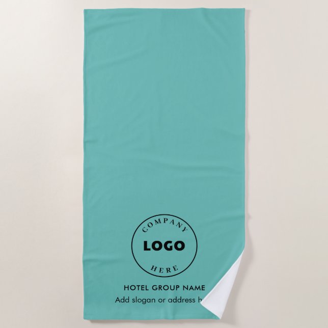 Add Company Logo and Hotel Name Any Colour Resort Beach Towel (Front)