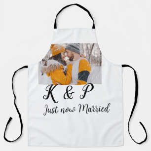 add coule photo just now married add name letter l apron