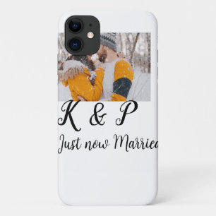 add coule photo just now married add name letter l iPhone 11 case