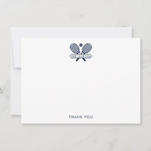 Add Country Club Name Tennis Team Navy Blue Thank You Card