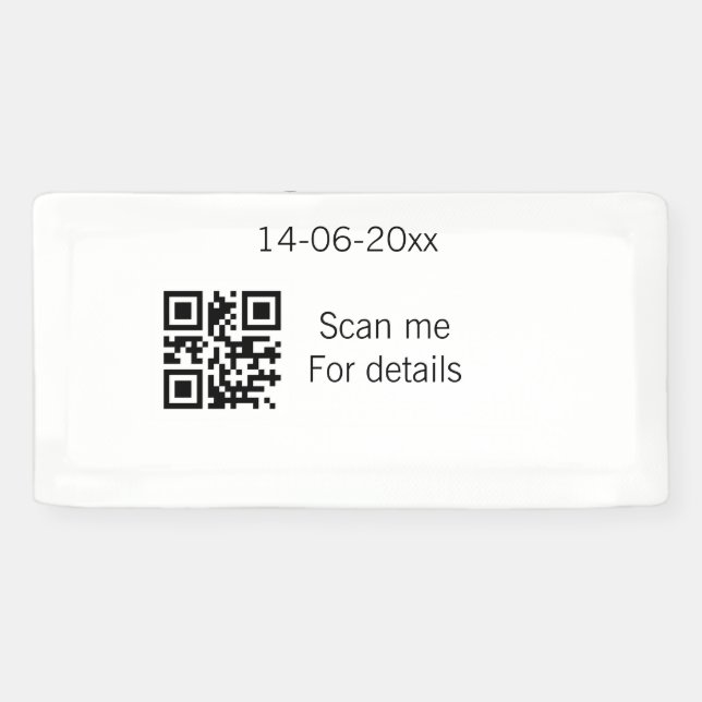 Add couple name date year Q R code here wedding te Banner (Horizontal)