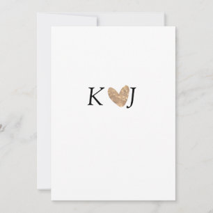 Add couple name letter wedding gold heart glitter invitation