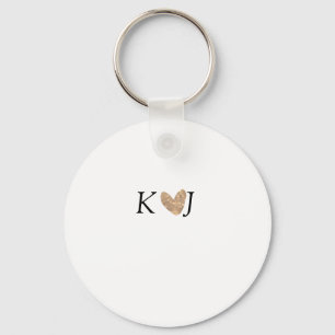 Add couple name letter wedding gold heart glitter key ring