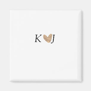 Add couple name letter wedding gold heart glitter magnet