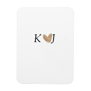 Add couple name letter wedding gold heart glitter magnet