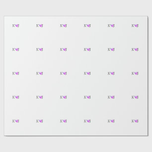 Add couple name letter wedding pink heart glitter wrapping paper