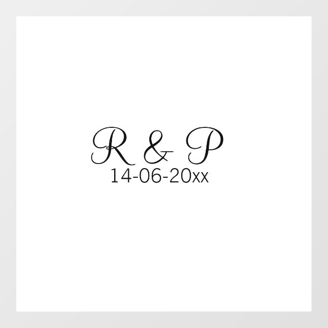 Add couple name monogram add date year wedding rom (Sheet)