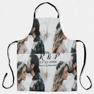 Add couple photo merry married add date year apron