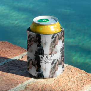 Add couple photo merry married add date year can cooler