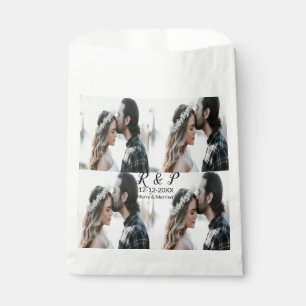 Add couple photo merry married add date year  favour bag